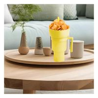 Vaso 2 en 1 Amarillo Fabricado en Material ABS para Disfrutar Bebidas y Snacks YPapel Regalo