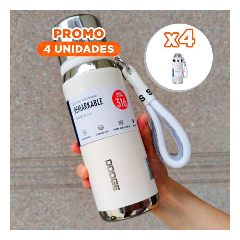 Pack4 Frasco Blanco 500ml para Café Té y Bebidas Diarias en Oficina y Hogar YRegalo Sticker
