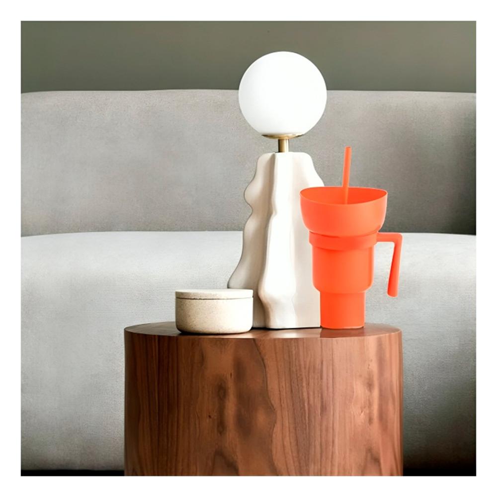 Vaso 2 en 1 en Material ABS Anaranjado para Momentos de Cine y Entretenimiento Y Notas