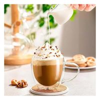 Taza Vidrio Transparente de 250ml de Dimensiones 9x5x5cm Cuerpo Compacto