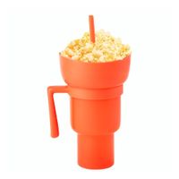Vaso 2 en 1 con Cuerpo de ABS Color Anaranjado Pensado para Reuniones y Hogar YRegalo Sticker