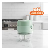 Pack6 Molino Compacto Recargable 4 en 1 Verde facil de Usar para Cocina Diaria
