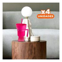 Pack4 Contenedor 2 en 1 en ABS Rosado con Presencia Moderna YPapel Regalo