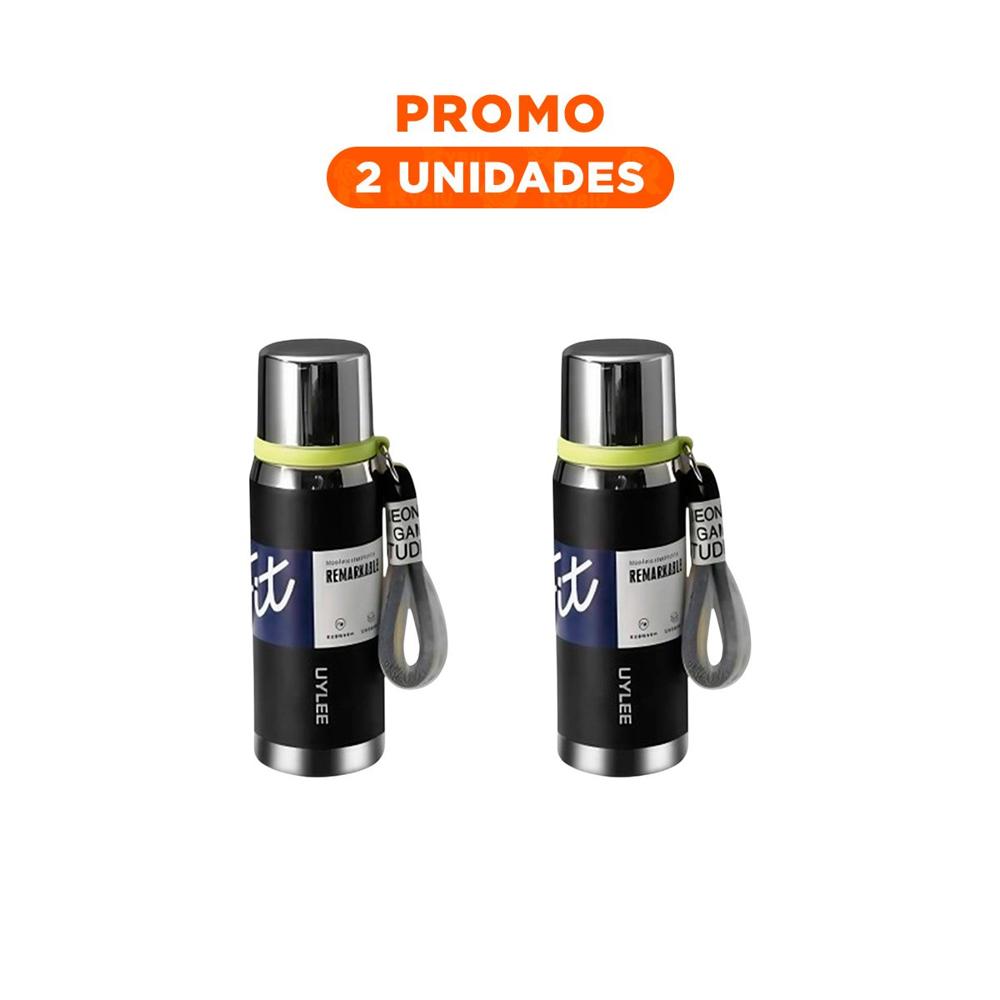 Pack2 Recipiente Térmico Negro 800ml para Uso Diario en Hogar Oficina y Picnic YRegalo Sticker