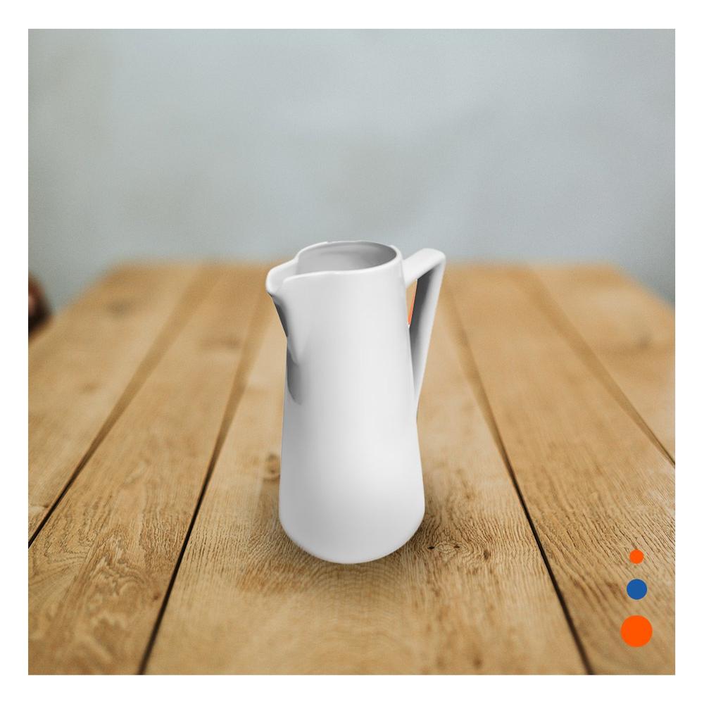Contenedor de Ceramica Blanco para Servir Bebidas en Casa y Comedor Y Papel Regalo