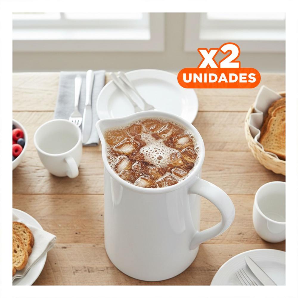 Pack2 Dispensador Blanco de Ceramica para Mesa Familiar y Cocina Moderna