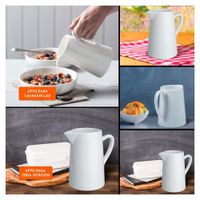 Jarro de Ceramica Blanco para Mesa Principal y Cocina Funcional Y Ligas Regalo