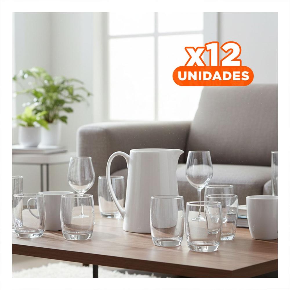 Pack12 Servidor Decorativo de Ceramica Blanco para Mesa y Hogar Familiar Y Regalo Sticker