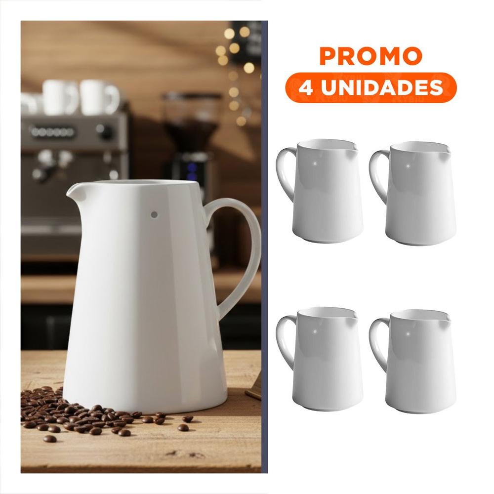Pack4 Accesorio Blanco de Ceramica para Hogar y Mesa de Servicio