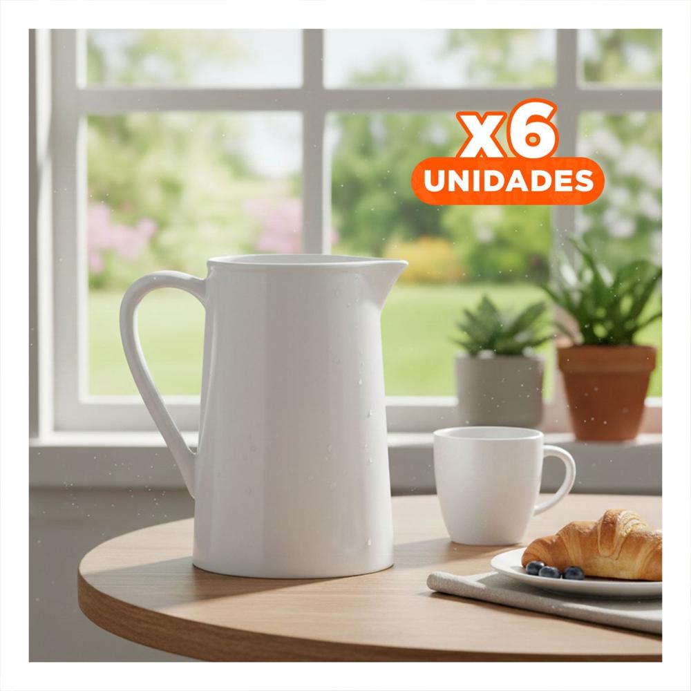 Pack6 Contenedor Elegante de Ceramica Blanco para Mesa y Reuniones Sociales