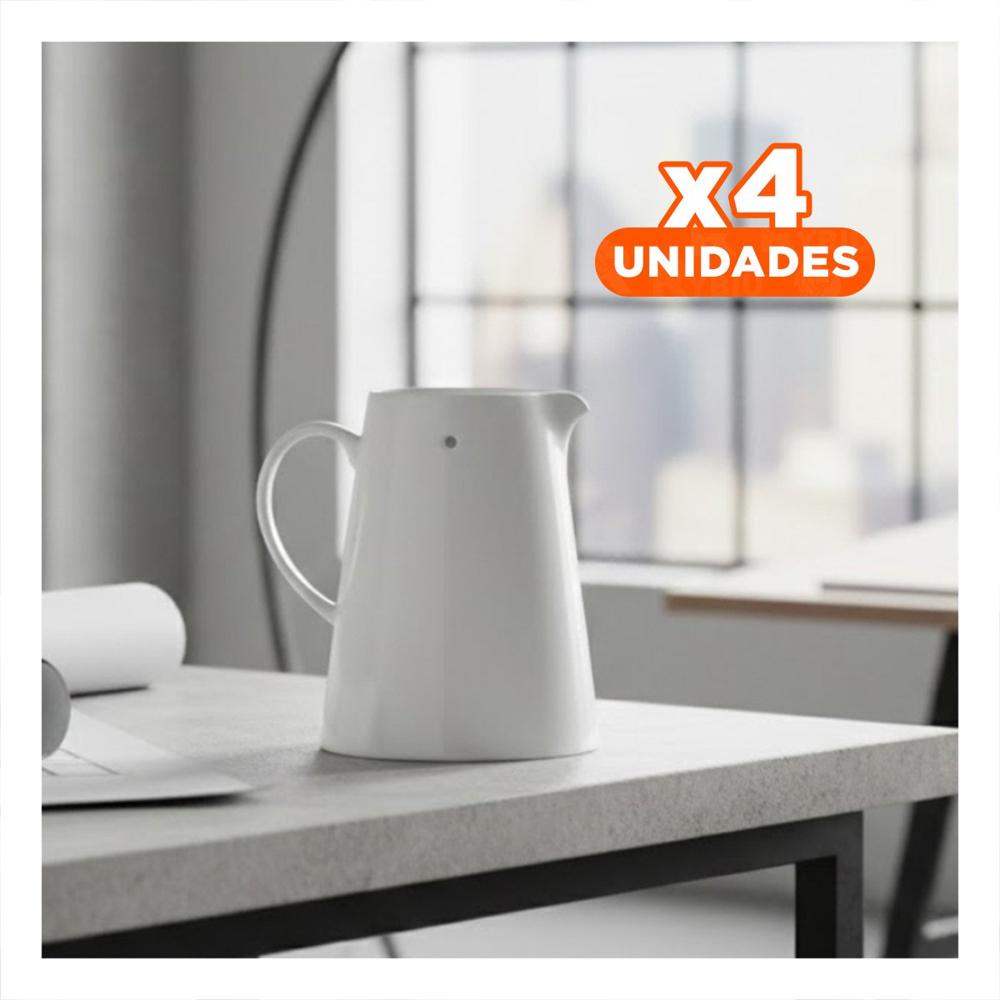 Pack4 Recipiente Decorativo de Ceramica Blanco para Hogar y Comedor Y Regalo Sticker