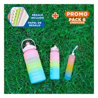 Pack6 Cantimploras Rosado con Volumen 2 L 1 L y 300 Ml y Tapa Resistente YPapel Regalo