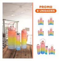 Pack6 Cantimploras en Rosado con Capacidad 2 L 1 L y 300 Ml en Set de 3