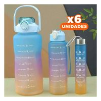 Pack6 Cantimploras en Verde con 2 L 1 L y 300 Ml para Actividades YRegalo Sticker