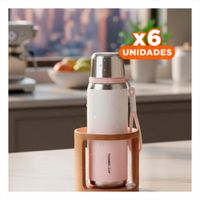 Pack6 Contenedor 800ml Rosado Resistente y Facil de Limpiar para Uso Diario YPapel Regalo