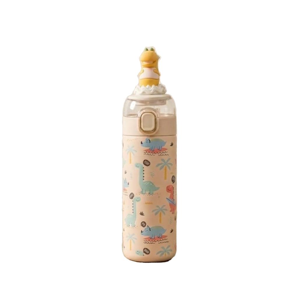 Termo Divertido 420ml Dinosaurio 3D Crema con Diseno 3D para Ninos YRegalo Sticker