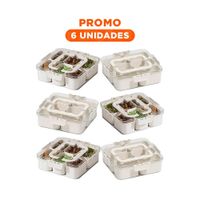 Pack6 Bandeja Transparente con 6 Mini Compartimientos Duradera y Antiimpacto YRegalo Sticker