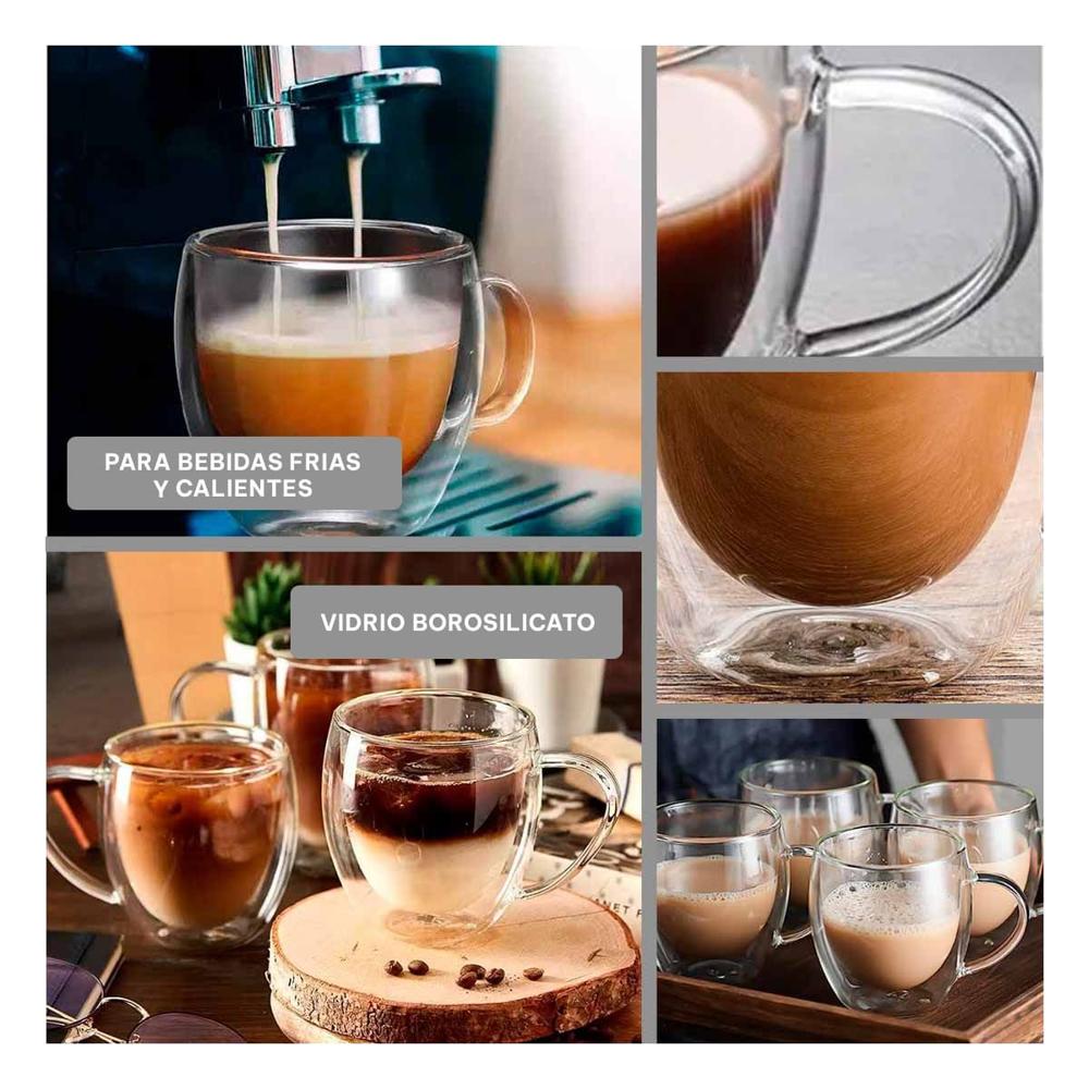Taza Formato de 250ml Vidrio Transparente Medidas de Dimensiones 9x5x5cm Y Ligas Regalo