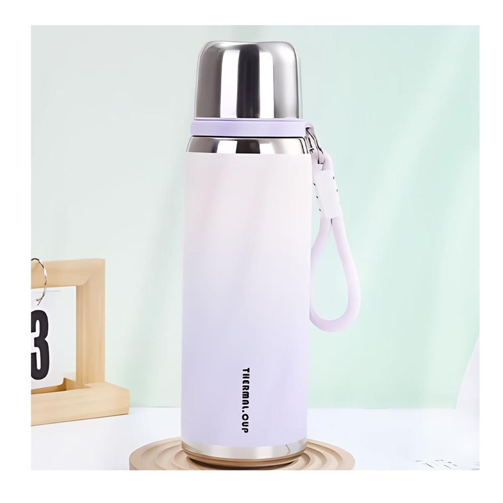 Termo Degradado 800ml Lila para Mantener Bebidas Calientes y Frias en Casa