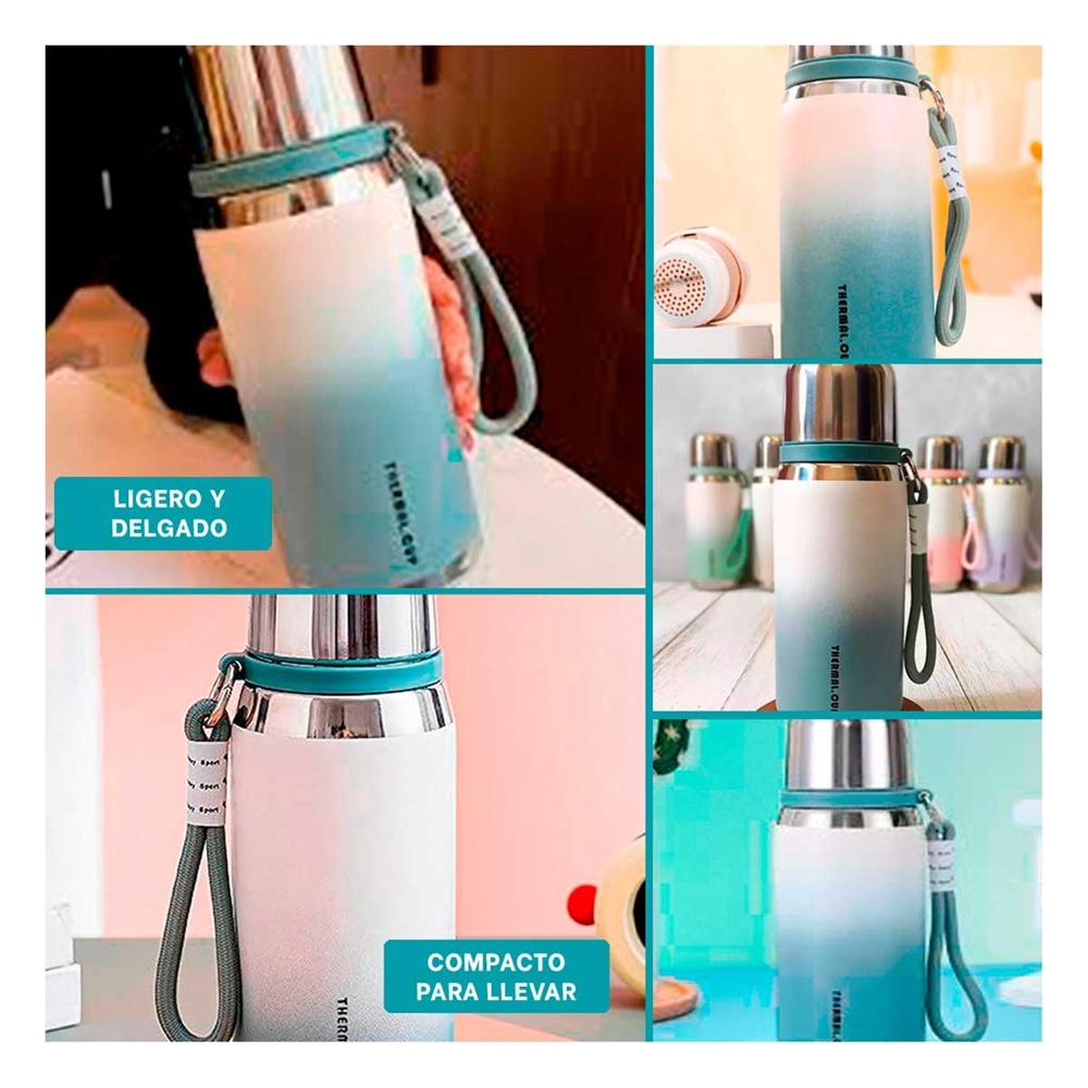 Termo 800ml Azul Doble Capa que Mantiene Temperatura por Horas YLigas Regalo