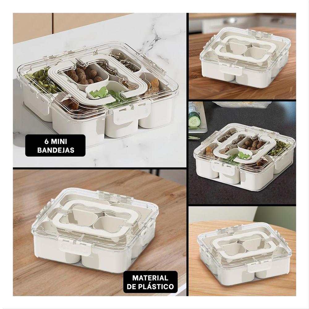 Caja Transparente con 6 Mini Bandejas Practica y Segura para Uso Diario YLigas Regalo