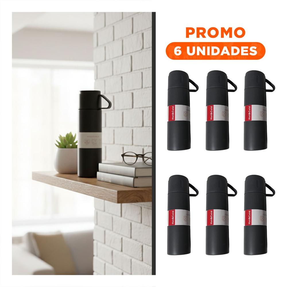 Pack6 Contenedor Portatil con 2 tasas color plomo oscuro practico y diario YRegalo Sticker
