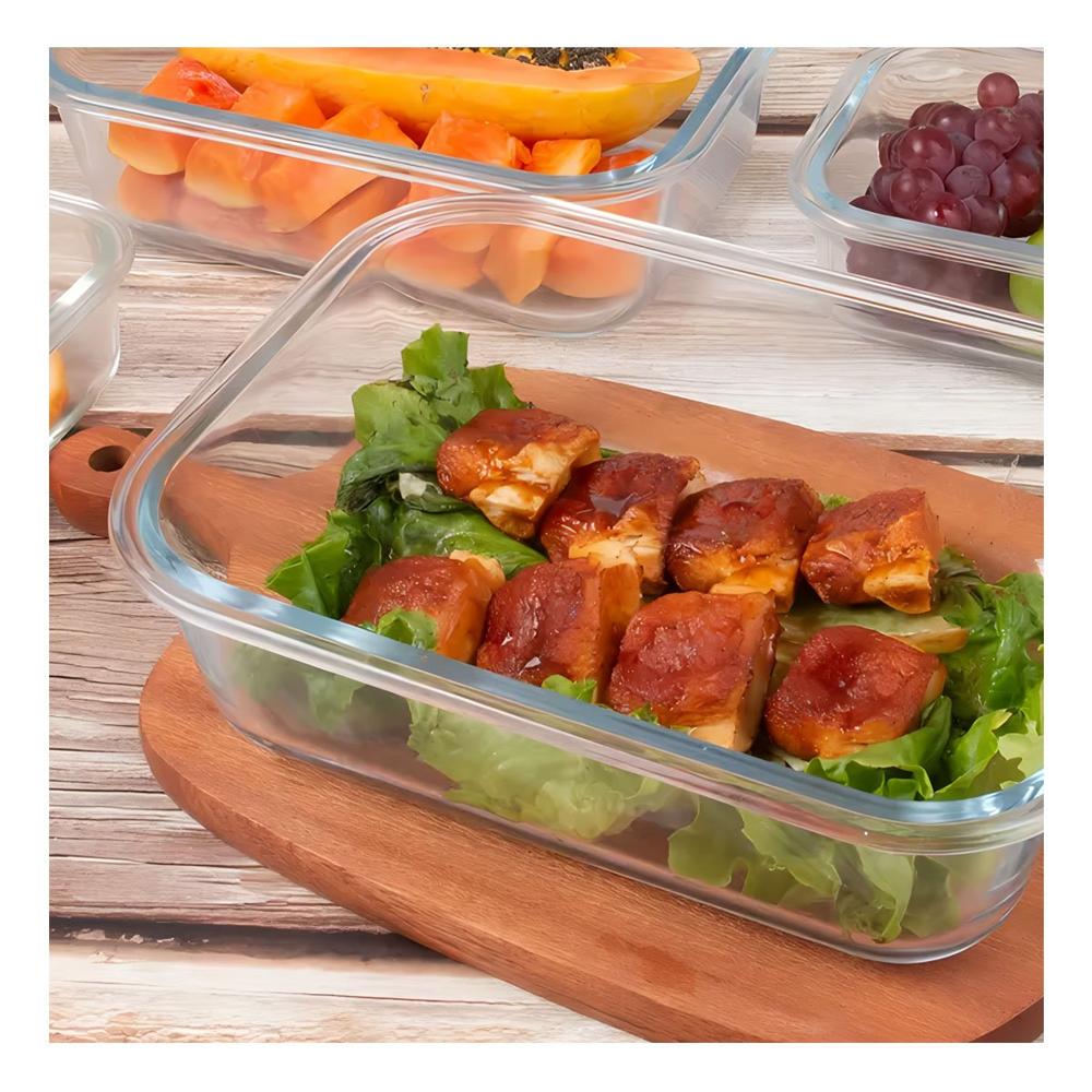 Taper de vidrio con tapa 1040ml transparente linea celeste para cocina y hogar