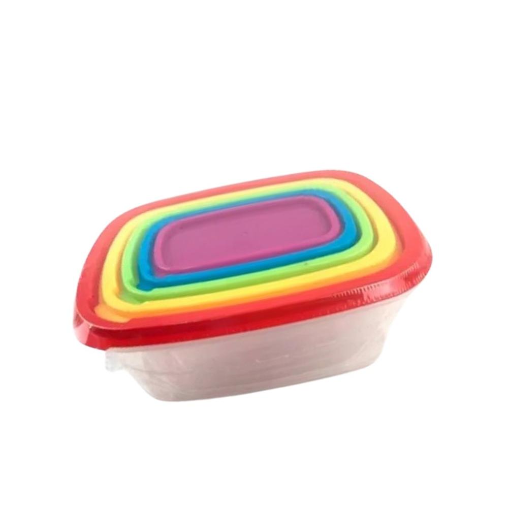 Envase Rectangular 5 Piezas Multicolor con Medidas Variadas de Uso Diario YRegalo Sticker