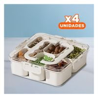 Pack4 Porta Taper Transparente con 6 Mini Bandejas Organizada YPapel Regalo