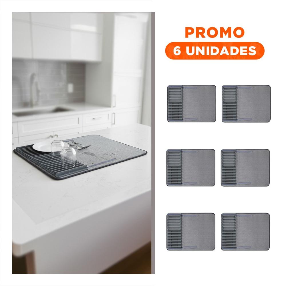 Pack6 Base de Secado Absorbente Color Plomo para Proteger Superficies YRegalo Sticker