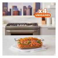 Pack4 Tarro de vidrio con tapa 1040ml transparente para cocina y hogar YRegalo Sticker