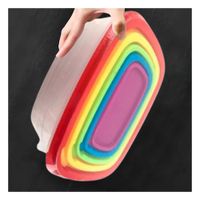 Recipiente Rectangular 5 Piezas Multicolor con Medidas Variadas para Hogar YPapel Regalo