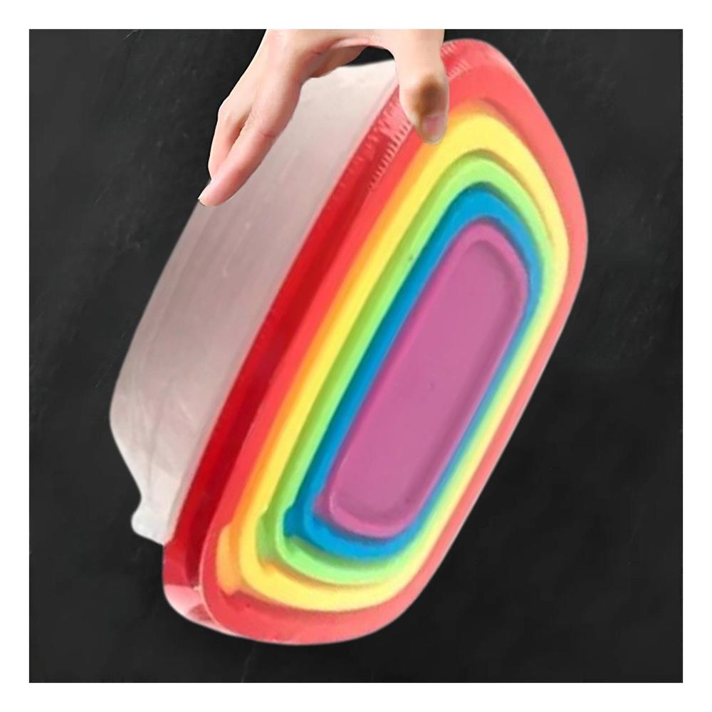 Recipiente Rectangular 5 Piezas Multicolor con Medidas Variadas para Hogar YPapel Regalo