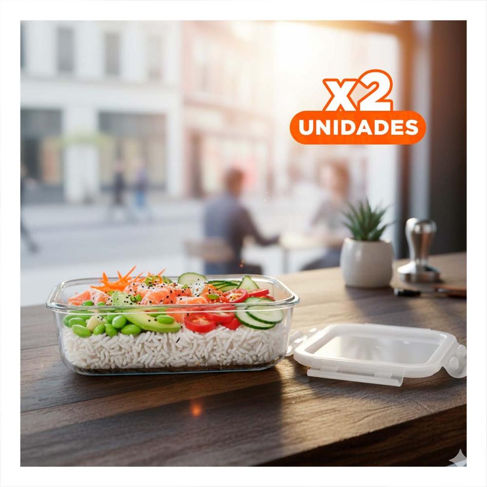 Pack2 Frasco de vidrio con tapa 1040ml transparente para alimentos y cocina YPapel Regalo