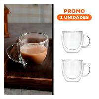 Pack2 Copa Linea Vertical de 250ml Vidrio de Dimensiones 9x5x5cm Transparente Y Regalo Sticker