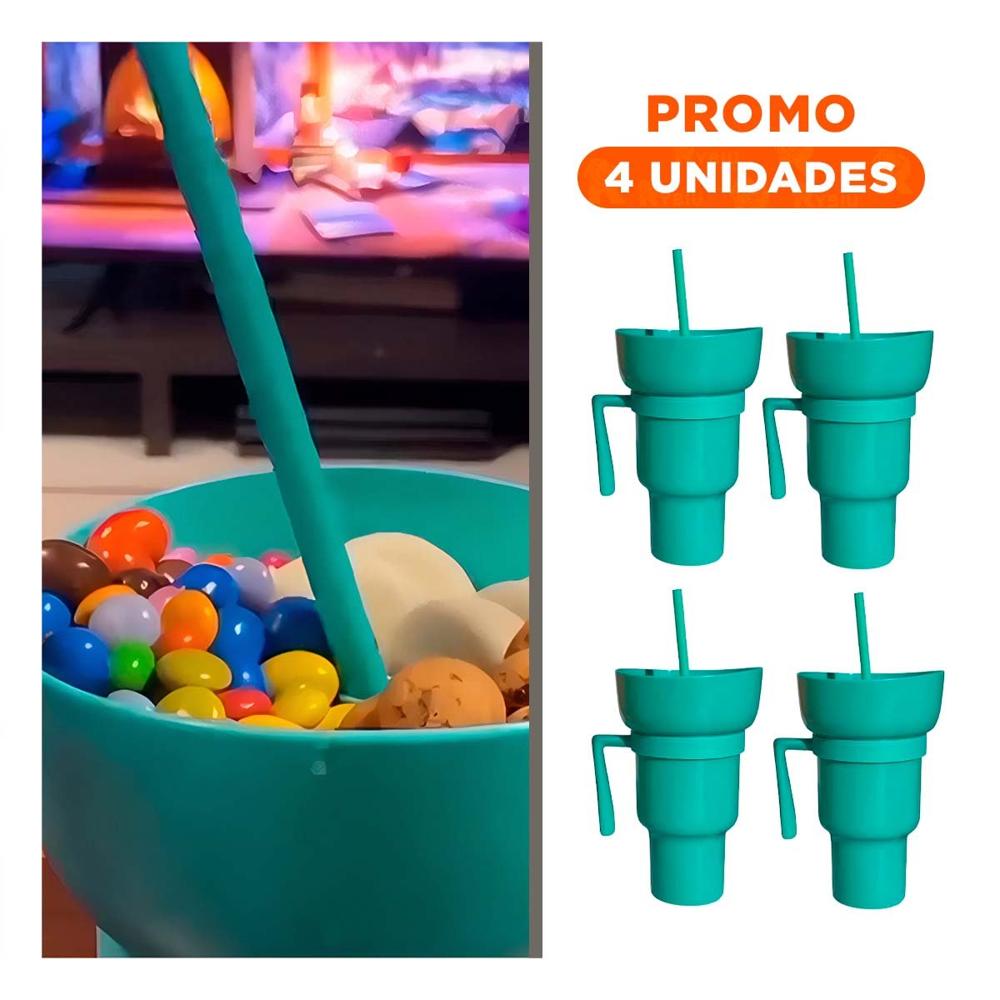 Pack4 Contenedor 2 en 1 Verde en Material ABS para Espacios Dinamicos