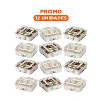 Pack12 Bandeja Transparente con 6 Mini Compartimientos Organizada y Segura