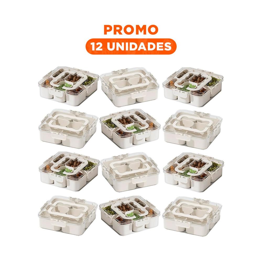 Pack12 Bandeja Transparente con 6 Mini Compartimientos Organizada y Segura