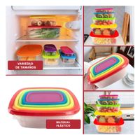 Contenedor Rectangular 5 Piezas Multicolor con Formatos Diferentes Practicos YLigas Regalo
