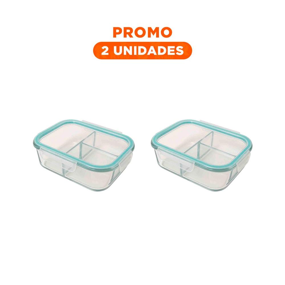 Pack2 Envase de Vidrio con Tapa Ajuste Firme Transparente Linea Celeste YRegalo Sticker