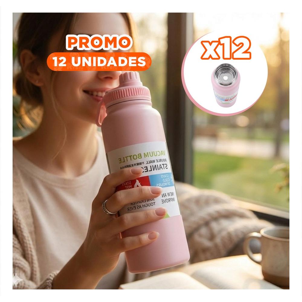 Pack12 Vaso Reutilizable 800ml Rosado para Ninos y Adultos YRegalo Sticker