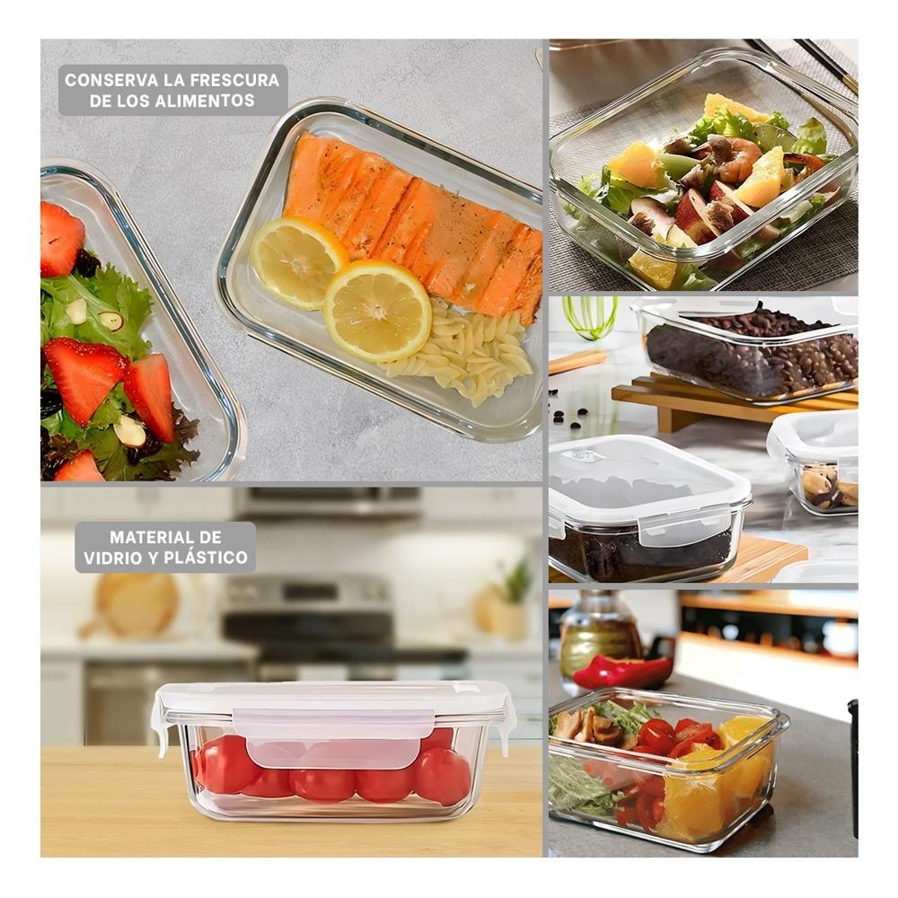 Contenedor de vidrio con tapa 1040ml transparente para cocina y hogar YLigas Regalo