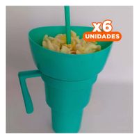 Pack6 Contenedor 2 en 1 Verde en ABS para Compartir en Familia
