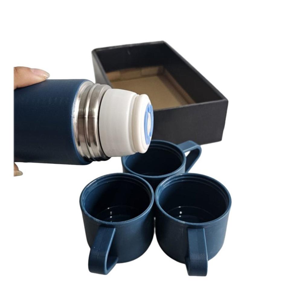 Vaso termico con 2 tasas azul marino para uso diario en hogar YRegalo Sticker