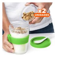 Pack2 Contenedor Verde Limon de 350 Ml para Alimentacion Diaria Organizada YPapel Regalo