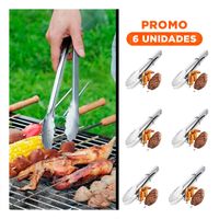 Pack6 Tenaza de Mesa en Acero Inoxidable Plateado 28.5cmx4cm YRegalo Sticker