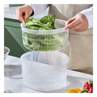 Escurridor Manual con Giro Rapido para Verduras y Frutas Blanco con Verde DAY Y Papel Regalo