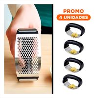 Pack4 Aplastador Metalico de Ajo Mango de Plastico en Aluminio Cocina