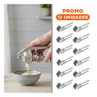 Pack12 Aplastador de Ajo Plateado de Aluminio Fuerte para Cocina Moderna