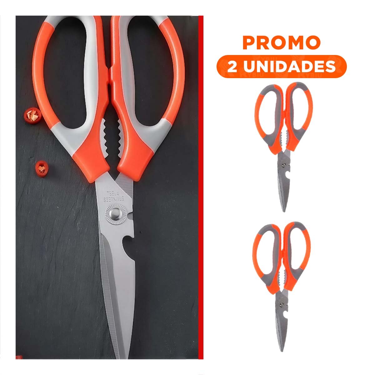 Pack4 Alicates Multifuncionales 3 en 1 Cocina Naranja Abridor Cortador y Destapador
